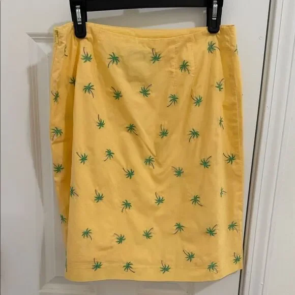 Talbots Yellow Palm and Floral Mini Skirt Set size 10 - Picture 4 of 8